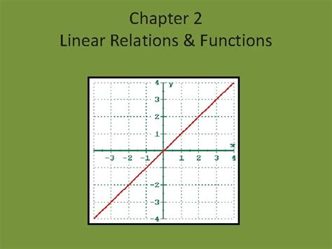 Chapter Linear Relations Functions Relations