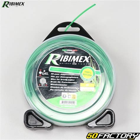 Fil de débroussailleuse Ø2 4 mm rond nylon Ribimex vert