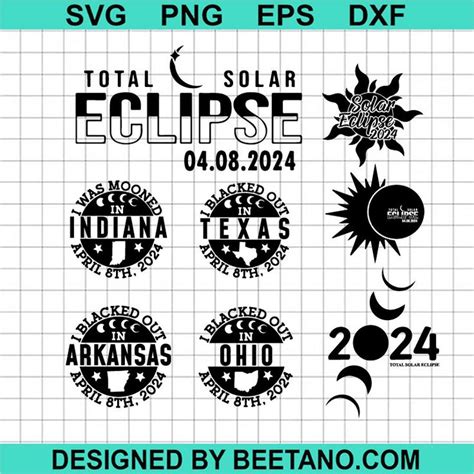 Total Solar Eclipse Svg Bundle Blacked Out In Usa April Svg