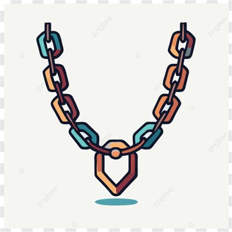 Drawing Of A Necklace With Chains Vector A Simplistic Colorful Icon Of