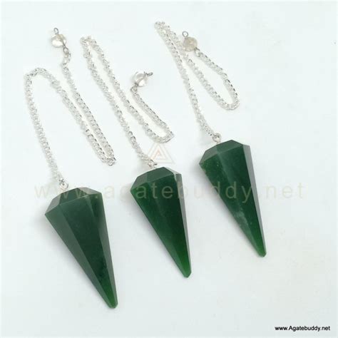 Green Aventurine 6 Face Pendulum Gemstone Pendulums Agate Buddy