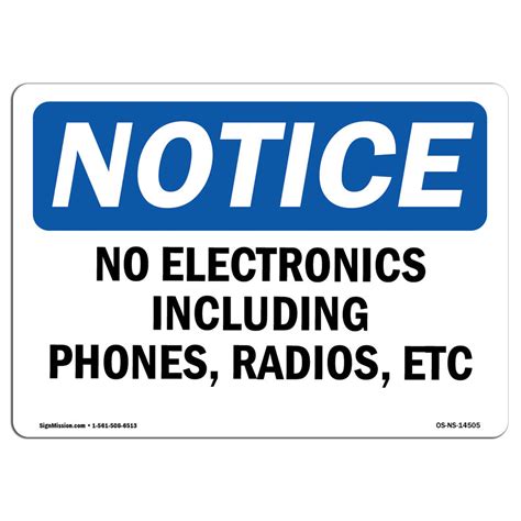 SignMission No Electronics Including Phones Radios Etc Sign | Wayfair