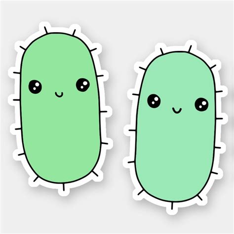 Cute E. coli bacteria - kawaii microbe cartoons Sticker | Zazzle | Cartoon stickers, Science ...