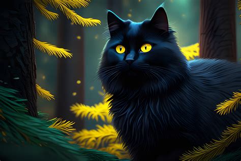 Black Cat Cartoon Wallpaper Graphic by Forhadx5 · Creative Fabrica