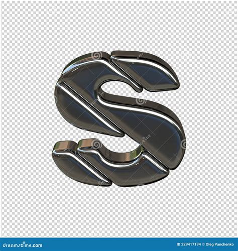 Silver Symbol from Silver Bars on a Transparent Background. 3d Letter S ...
