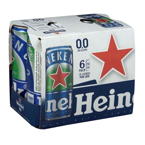 Six Pack Cerveza Heineken Sin Alcohol Lata 250ml 958833