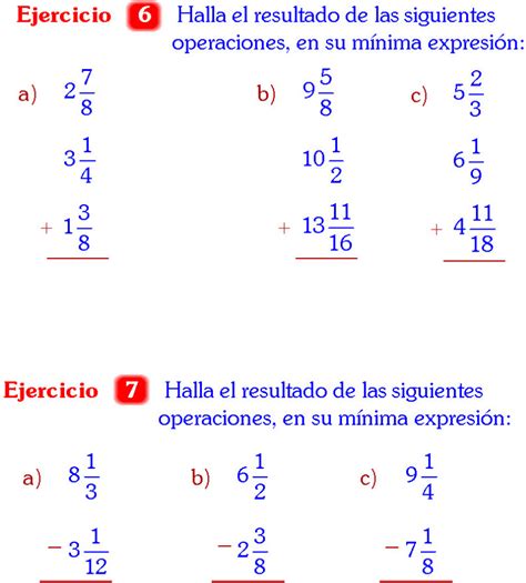 Fracciones Y N Meros Mixtos Fichas Pr Ctica De Ejercicios Sexiz Pix