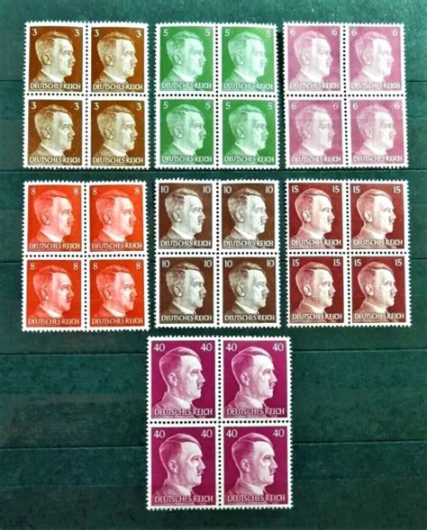 German Rd Reich Era X Blocks Of Stamps Mnh Adolf Hitler Ww