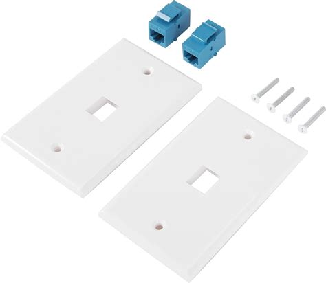 2 Pack 1 Port Ethernet Wall Plate RJ45 Cat6 Female To Female Inline