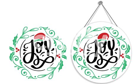 Joy | Christmas Ornament Round Sign SVG | Crafty