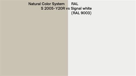 Natural Color System S 2005 Y20r Vs Ral Signal White Ral 9003 Side By