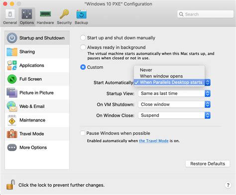 KB Parallels Starting A Virtual Machine Automatically