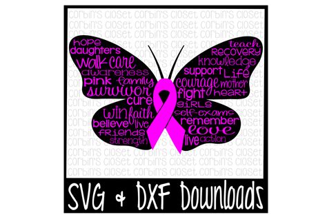 Cancer Awareness Svg Breast Cancer Butterfly Cut File By Corbins Svg Thehungryjpeg