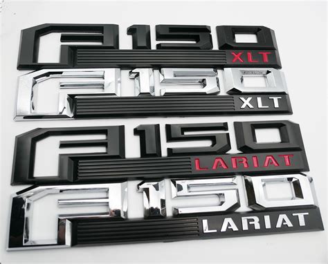 For Ford F Xlt Lariat Chrome Red Black Fender Emblem