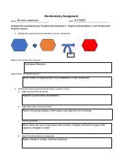 Biochemistry Assignment Pdf Biochemistry Assignment Emma Lawrence