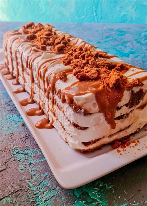 Easy To Make Lotus Biscoff Ice Cream Cake Dessert Recipes