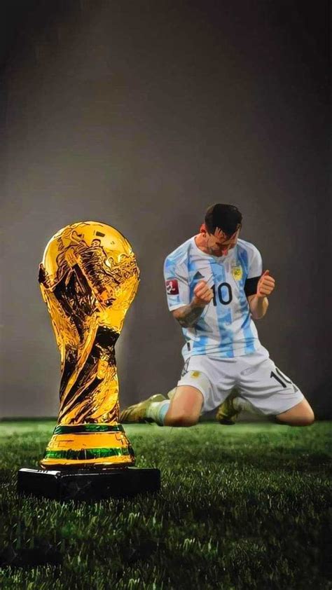 Messi World Cup Trophy Wallpaper - iXpap