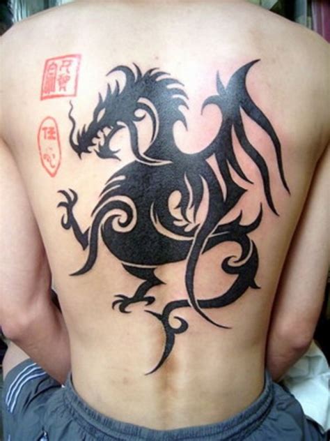 Back Tribal Dragon Tattoo For Back - Inofashionstyle.com