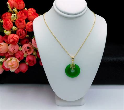 Green Jade Necklace Jade Circle Pendant Jade Jewelry Gift - Etsy UK