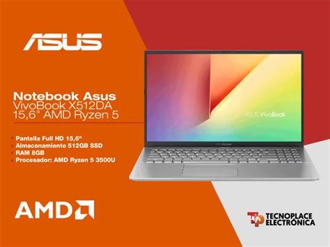 Notebook Asus Vivobook 156 Full Hd Procesador Ryzen 5 3500u 8gb Ram 512 Gb Ssd Nuevas