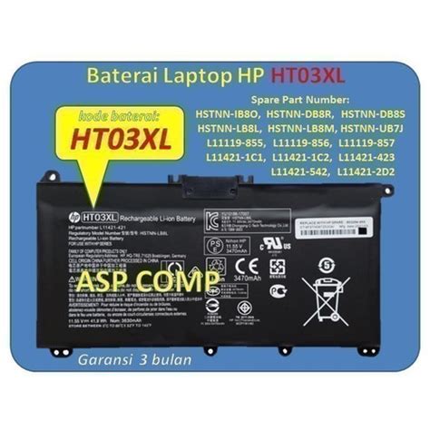 Jual Baterai Laptop HP 15 EF 15 EF0000 15EF HT03 HT03XL Batre Battery