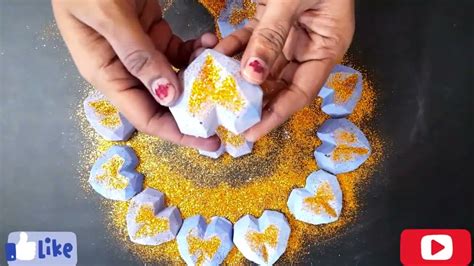 D Heart Gym Chalk Block Crushing Golden Glitter Powder Crunchy Sound