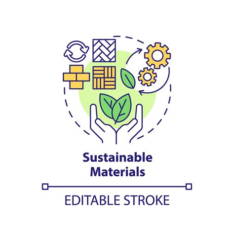 Editable Sustainable Materials Icon Concept Isolated Vector