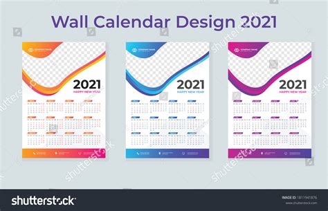 Creative Editable Wall Calendar Design Year Stock Vector (Royalty Free ...