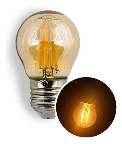 2 Peças Lâmpada Filamento Led Bulbo G45 Vintage Retro E27 Cor da luz