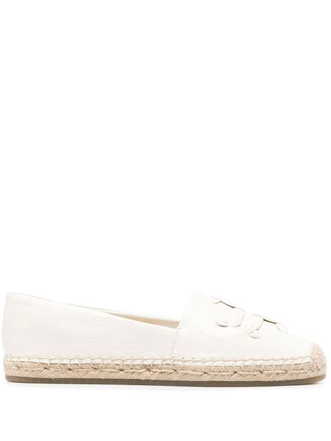 Tory Burch Ines Leather Espadrilles In White Modesens