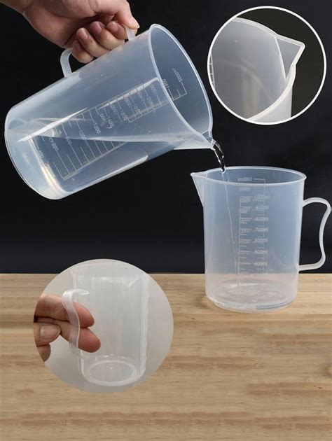 250 1000 2000ML Transparent Plastic Graduated Measuring Cup For Baking