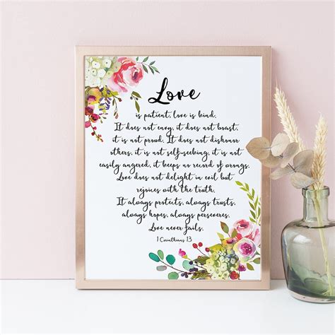 1 Corinthians 13 Print Love is Patient Love is Kind Bible - Etsy Australia