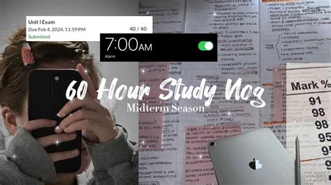 Hr Study Vlog L Midterm Season Exams Lots Of Studying Note