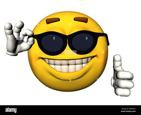 Illustration Of A Cool Emoticon Stock Photo Alamy