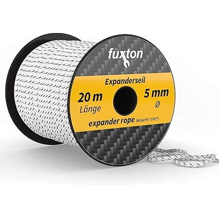 fuxton Gummiseil 5 mm 20 m schwarz weiß elastisch Expanderseil