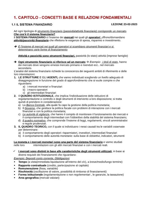 CAP 1 Concetti BASE E Relazioni Fondamentali UNIVPM 1 CAPITOLO