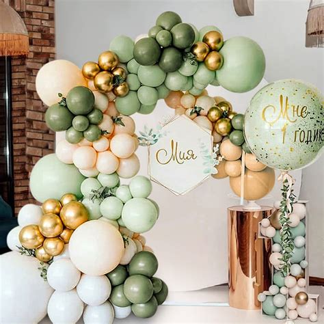 Balloon Arch Sage Green Balloon Garland Arch Kit Avocado Green Mint