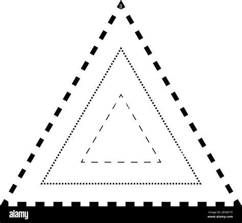 Tracing Triangle Shape Broken Line Element For Preschool Kindergarten