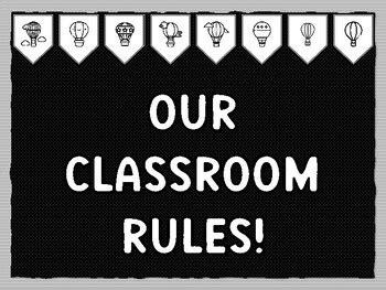 OUR CLASSROOM RULES Hot Air Balloon Bulletin Board Kit Ready To Print School Resource By