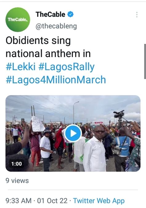 Obidients Sing National Anthem At Lagos Rally - Politics - Nigeria