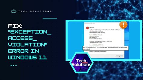 Solved Exception Access Violation Error In Windows