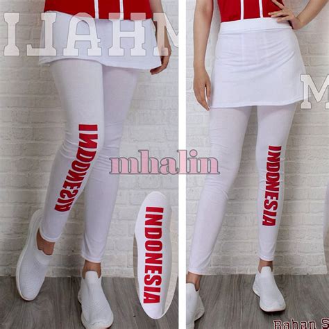 Jual Legging Rok Sport Logo Indonesia Rok Celana Senam Wanita