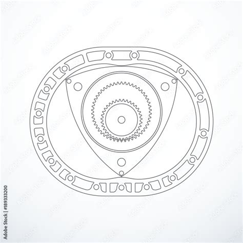 Rotary Wankel Engine Vector Illustration Stock Vector Adobe Stock