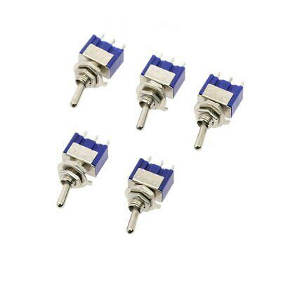 10pcs NEW Mini MTS 102 3 Pin SPDT ON ON 6A 125VAC Toggle Switches Blue