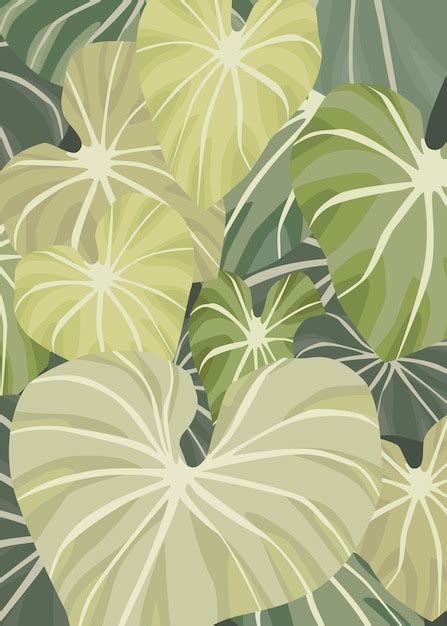 Fondo De Hojas Tropicales En Estilo De Dise O Plano Vector Premium