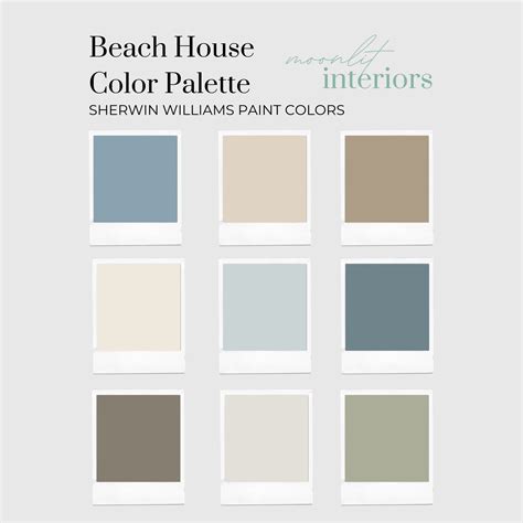 Beach House Color Palette Sherwin Williams Interior Paint - Etsy