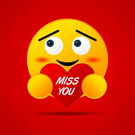 Cute Emoticon Fall In Love With The Words Miss You 27863954 Vector Art At Vecteezy