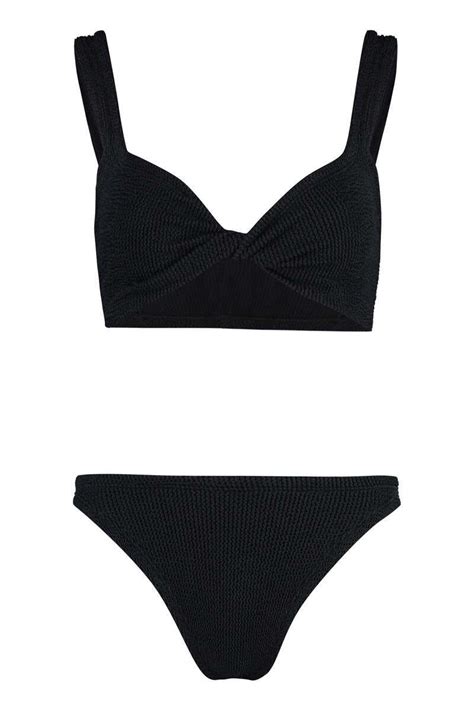Hunza G Juno Plain Color Bikini In Black Off Editorialist