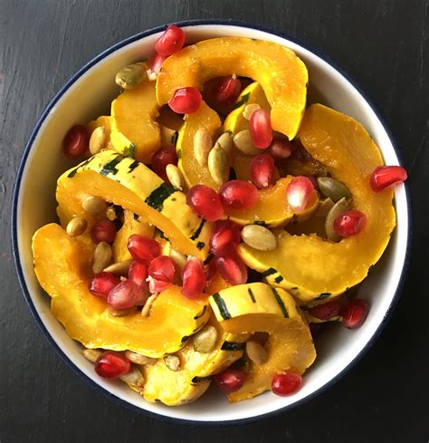 Roasted Delicata Squash With Pomegranate And Toasted Pepitas Recipe Delicata Squash Seattle