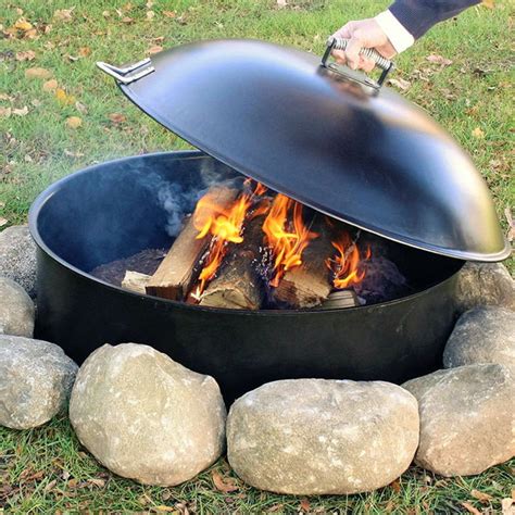 Premium Fire Pit Lid With Handle For Snuffing Out Bonfires Walden